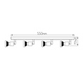Robin rectangular ceiling spotlights 4L GU10 LED 5W dim incl. black / bronze