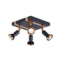 Fantasia Fantasia Robin Deckenstrahler mit 4 GU10 LED-Spots, 5W, dimmbar, 2700K warmweiß, schwarz/bronze, IP20