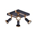 Fantasia Fantasia Robin plafonnier avec 4 spots GU10 LED de 5W, dimmable, 2700K blanc chaud, noir/bronze, IP20