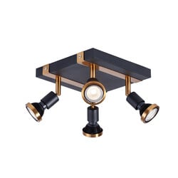 Robus plafonnier 4 spots GU10 LED 5W dimmable noir/bronze