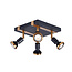 Robin ceiling spotlights 4L black/bronze GU10 LED 5W dim incl.