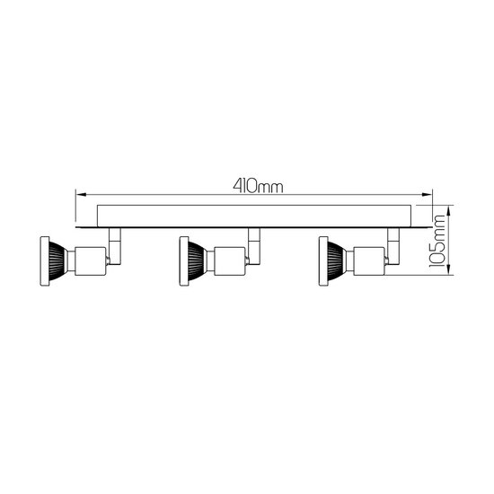 Xiana richtbare plafondspots zwart/brons 3L GU10 LED 5W dim incl.