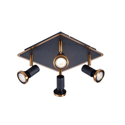 Fantasia Xiana spot de plafond carré 4L GU10 LED dimmable noir/bronze