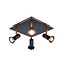 Fantasia Fantasia Xiana spot de plafond carré, 4 spots GU10 LED 5W dimmables, 2700K, noir/bronze, 250x105mm