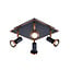 Fantasia Spot de plafond carré Xzibit, 4x GU10 LED 5W dimmable, 400 lumens, 2700K, noir/bronze, 250x250x105mm