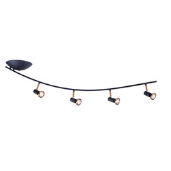 Focos de techo direccionales curvos Xiana negro/bronce 4L GU10 LED 5W dim incl.