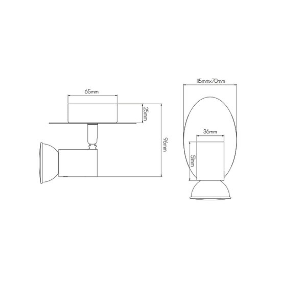 Lorenzo 1xGU10 5W dimbare LED Chroom IP44 plafondlamp