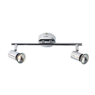 Lorenzo 2xGU10 5W dimmable LED Chrome IP44 ceiling lamp