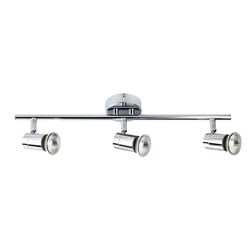 Rivera balk plafondlamp 3xGU10 5W dimbare LED chroom IP44