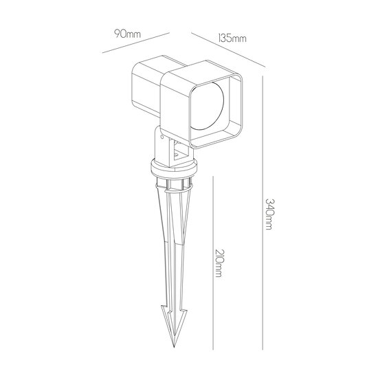 Hunter Pin-Spot 9W LED 3000K IP65