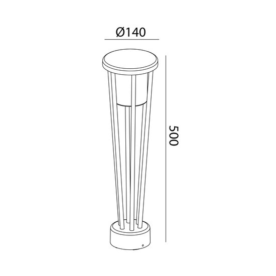 Molly tuinpaal 7W LED 3000K IP65