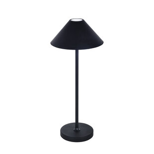 Lampe de table LED noire Amuse 3W 320Lm IP54, rechargeable, batterie incluse