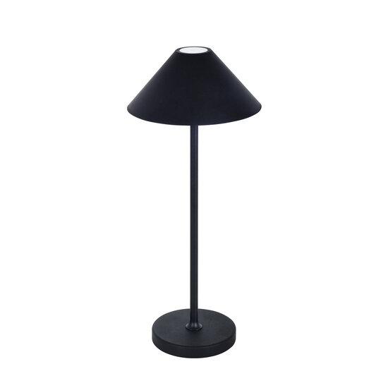 Fantasia Fantasia Amuse oplaadbare LED tafellamp in zwart staal en plexi – 3W, 320 lumen, 3000K, IP54, energieklasse F