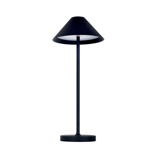 Amuse Lámpara de mesa LED negra 3W 320Lm IP54, recargable, batería incl.