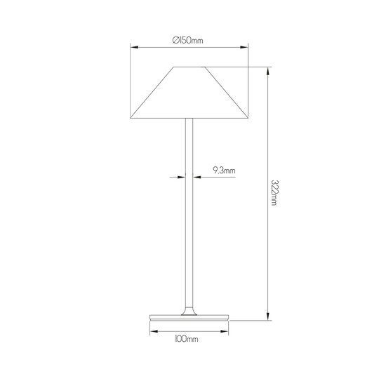 Amuse zwarte LED tafellamp 3W 320Lm IP54, herlaadbaar, batterij incl