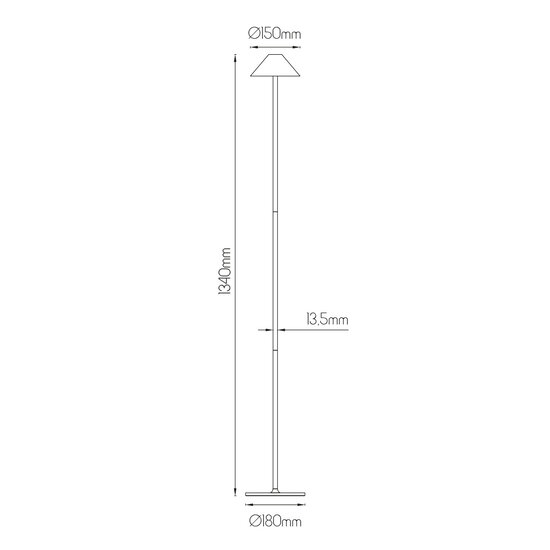 Lampadaire LED noir Amuse 3W 320Lm IP54, rechargeable, batterie incl.