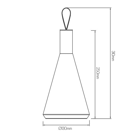 Matte tafellamp 1,2W 60Lm IP44, herlaadbaar, batterij incl