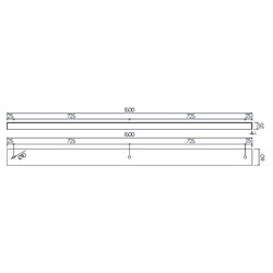 Base en saillie séparée de 150 cm pour suspensions 3x, noir