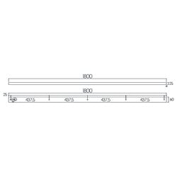 Surface-mount base for 5 pendants, black steel, 180 cm