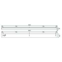 Opbouwbasis voor 3 pendellampen, staal wit, 150 cm