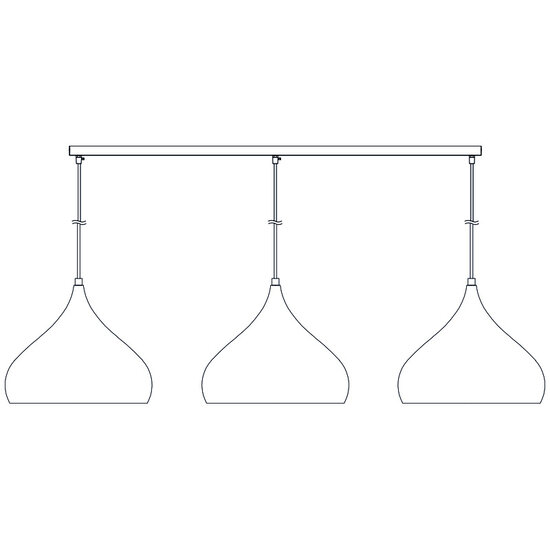 Fantasia Fantasia opbouwbasis voor 3 pendellampen, wit gelakt staal, 150 x 6 cm, IP20