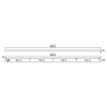 Loose surface-mounted base for pendants 5x, white, 180cm