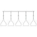 Loose surface-mounted base for pendants 5x, white, 180cm