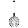 Fantasia Noah hanglamp in staal, zwart met goud, E27-fitting, diameter 450 mm, hoogte 550 mm, 3 m stoffen kabel