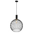 Fantasia Fantasia Noah hanglamp in staal, zwart met goud, E27 fitting, diameter 450 mm, hoogte 550 mm, 3 m stoffen kabel