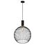 Fantasia Fantasia Noah pendant light in steel, black with gold, E27 socket, diameter 450 mm, height 550 mm, 3 m fabric cable