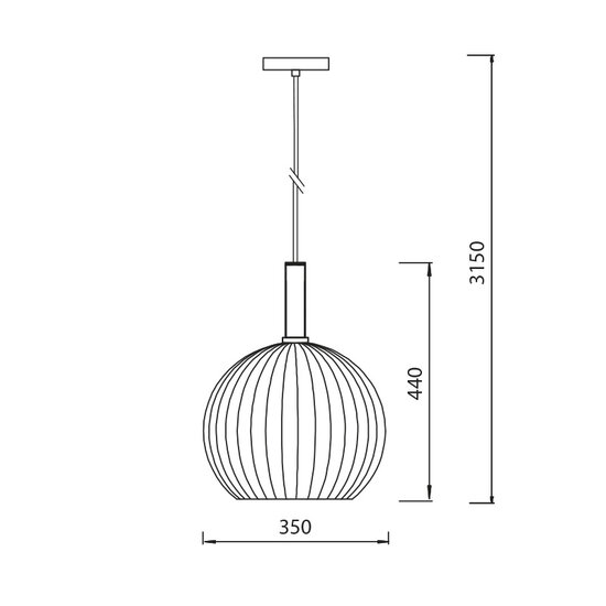 Fantasia Fantasia Noah pendant lamp in white and gold, steel housing, E27 fitting, diameter 350 mm, height 440 mm, IP20