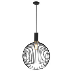 Noah grote zwart met goud hanglamp metaal 1xE27 D350xH440