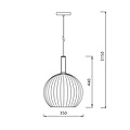 Noah large black with gold hanging lamp metal 1xE27 D350xH440