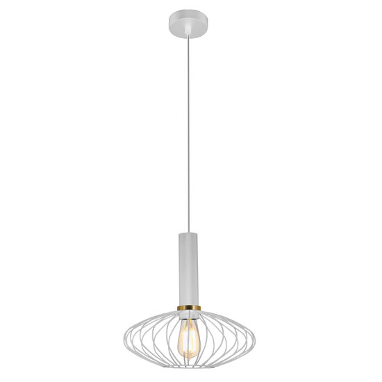 Fantasia Fantasia Noah bolvormige hanglamp, metaal wit/goud, diameter 290 mm x hoogte 300 mm, E27 fitting, kabel 3 m