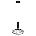Fantasia Oonah Kugel-Pendelleuchte, Stahl schwarz/gold, Ø290 x H300mm, E27-Fassung, 3m schwarzes Textilkabel, Leuchtmittel nicht enthalten