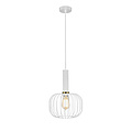 Fantasia Lámpara colgante Fantasia Noah de acero blanco/oro, casquillo E27 (máx. 60W, bombilla no incluida), Ø25 x H36 cm, cable de tela de 3 m