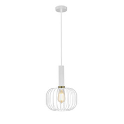 Fantasia Noah Pendelleuchte weiß/gold, E27, Ø25 cm, Stoffkabel