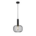 Fantasia Noah pendant light in black with gold details, steel, E27 socket (bulb not included), Ø250 x H360 mm, 3 m black fabric cable, IP20