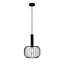 Fantasia Noah pendant light in black with gold details, steel, E27 socket (bulb not included), Ø250 x H360 mm, 3 m black fabric cable, IP20