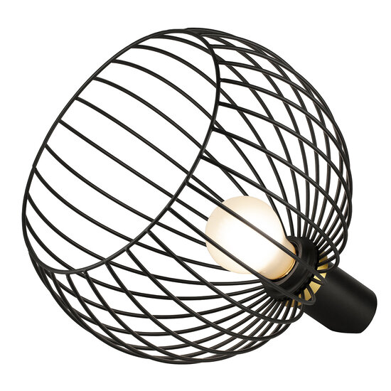 Fantasia Fantasia Noah Tischlampe mit E27-Fassung, Durchmesser 250 mm, schwarz mit goldenen Akzenten, Stahl
