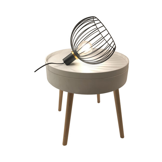 Fantasia Fantasia Noah table lamp with E27 socket, 250 mm diameter, black with gold accents, steel