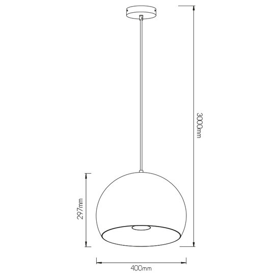 Fantasia Fantasia Xolo Hängelampe mit integrierter LED 7W, dimmbar, 2700K warmweiß, Durchmesser 400 mm, Höhe 297 mm, schwarz