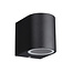 Fantasia Fantasia Filip aplique de pared exterior redondo en aluminio negro, 81mm, IP54, casquillo GU10 (bombilla excl.), máx. 35W