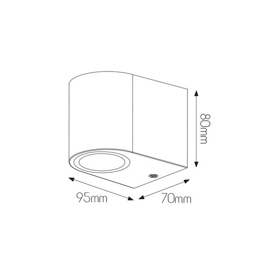 Filip wall lamp round IP54 black 81mm GU10 (excl) max 35Watt