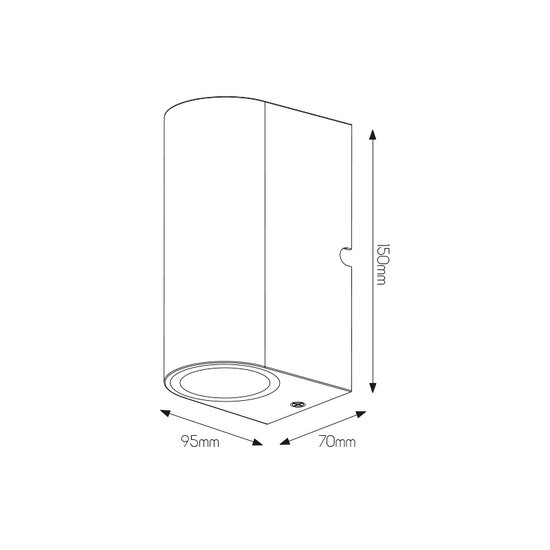 Filip wall lamp up and down IP54 black 150mm 2x GU10 (excl) max 35Watt