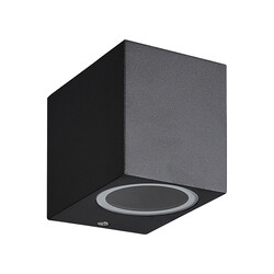 Applique carrée Filip IP54 noire 81mm GU10 (excl) max 35Watt