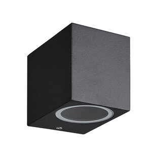 Filip square wall lamp IP54 black 81mm GU10 (excl) max 35Watt