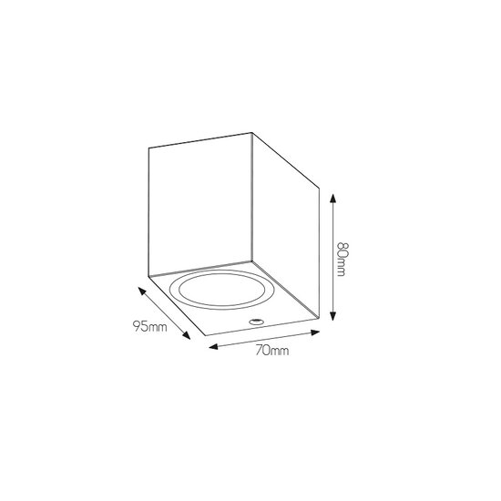 Applique carrée Filip IP54 noire 81mm GU10 (excl) max 35Watt