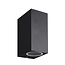 Fantasia Fantasia Flux SQ eckige Außenwandleuchte mit Auf- und Ablicht, 2x GU10-Fassung, schwarz, IP54, 150 x 70 x 95 mm