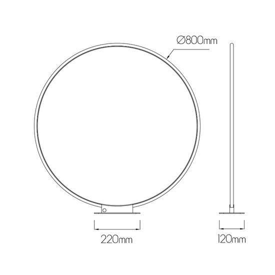 Lampe de table dimmable Annie noir LED 37W 1295Lm SMD LED 3000K ø800mm